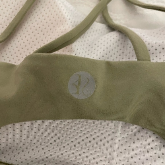 sports bra criss cross dusty green mesh high/medium impact size L - Picture 2 of 6